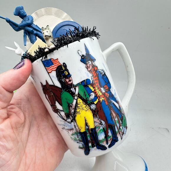 Americana Revolutionary Assemblage Art Piece - Fathers Day Deco - Picture 6 of 7